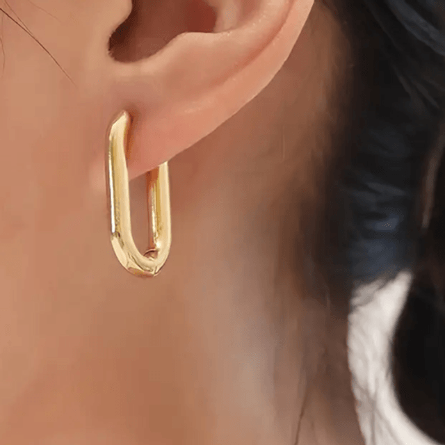 Gold hoops rectangular