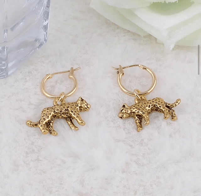 Leopard hoops - gold