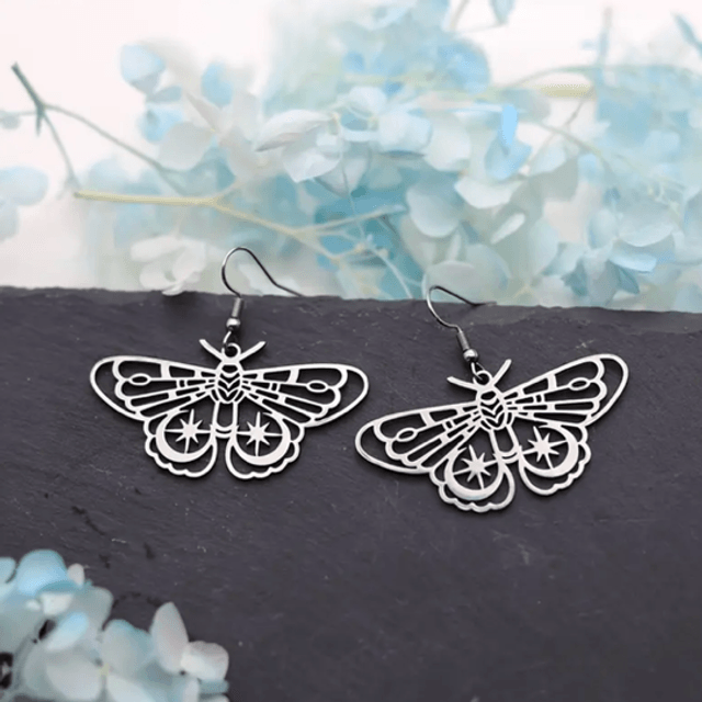 Celestial moth earrings
