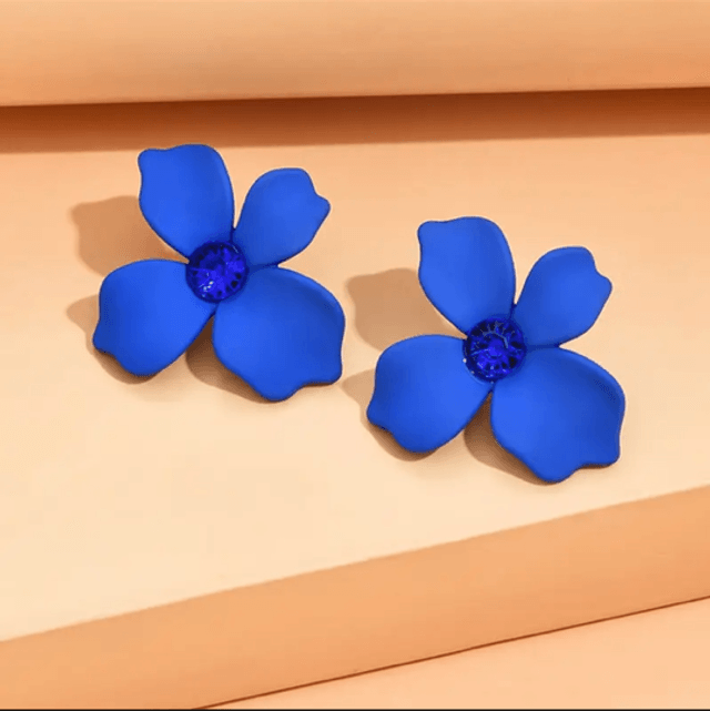 Blue flower studs