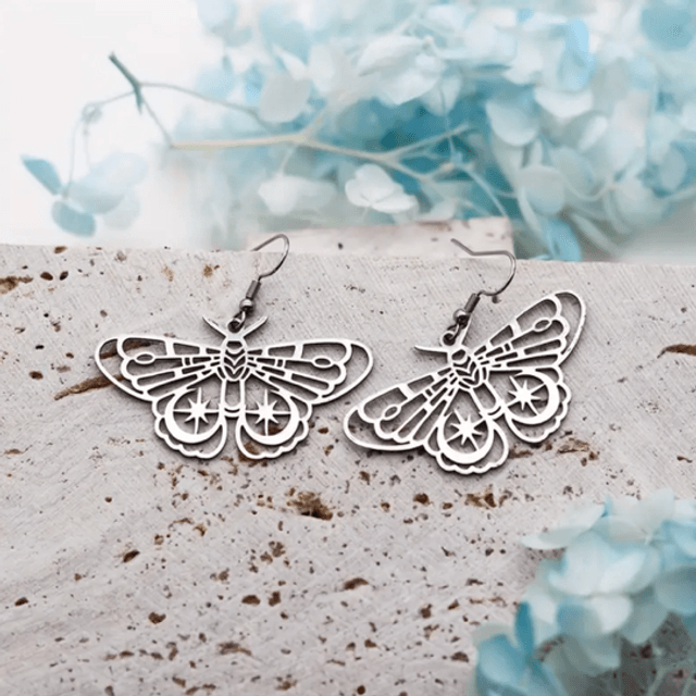 Celestial moth earrings