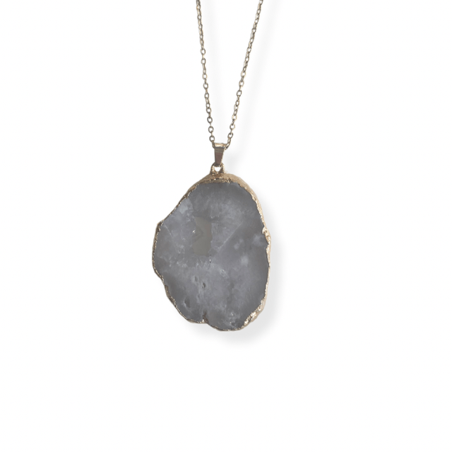 White geode necklace