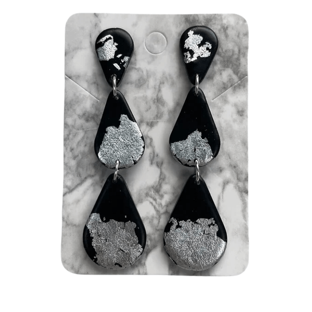 Black and silver earrings