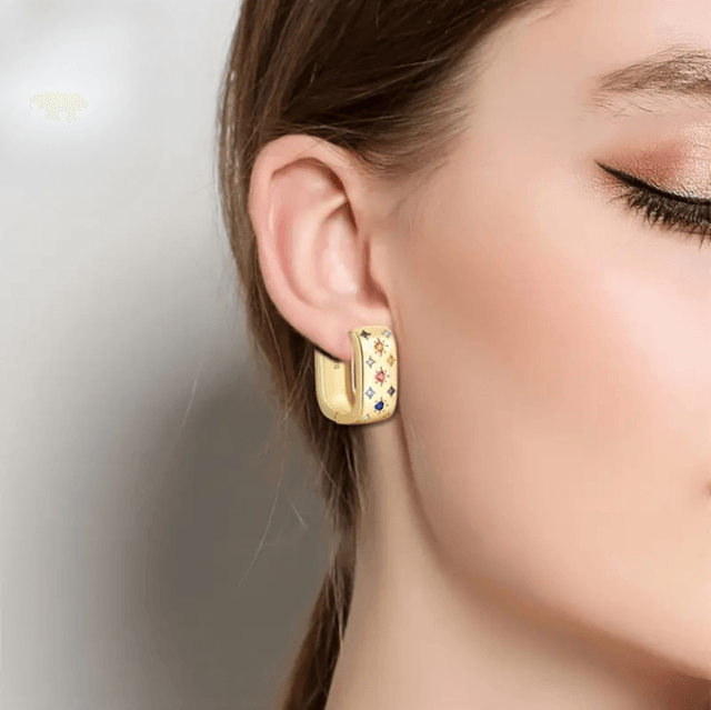 Chunky jewelled hoops