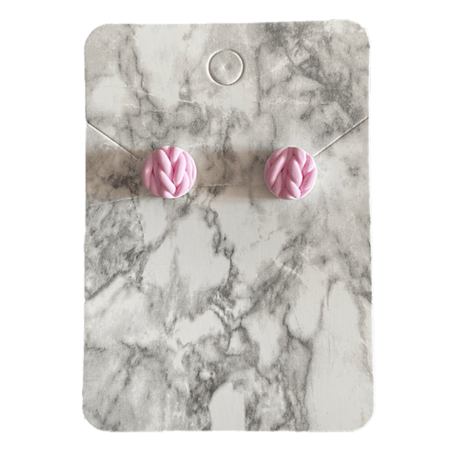 Pink knitted studs
