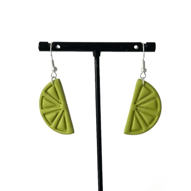 Lime earrings - light green