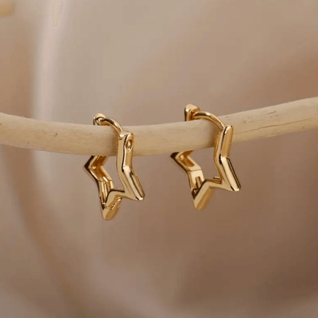 Star huggie hoops - gold