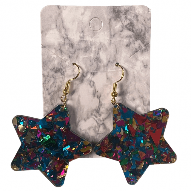 Glittery star earrings