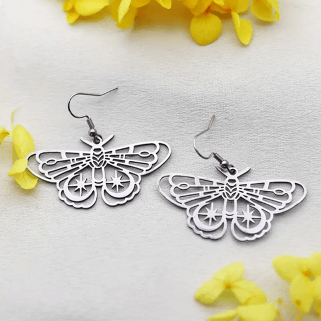 Celestial moth earrings