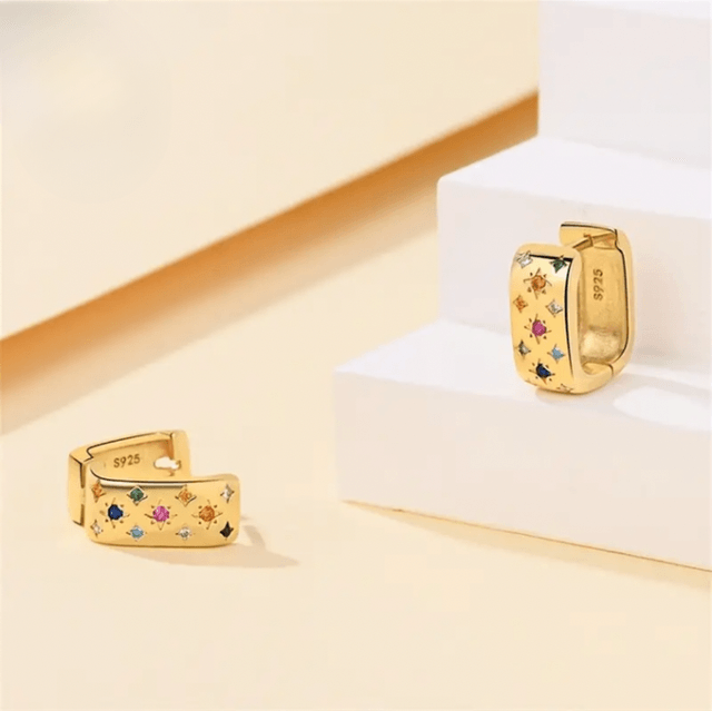Chunky jewelled hoops