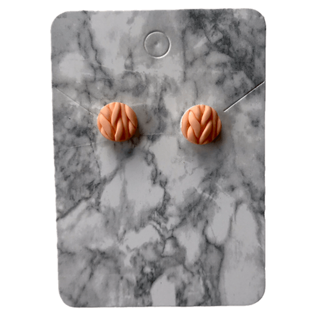 Peach knitted studs - round
