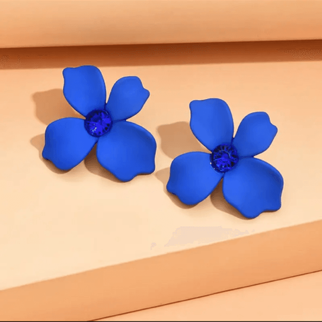 Blue flower studs