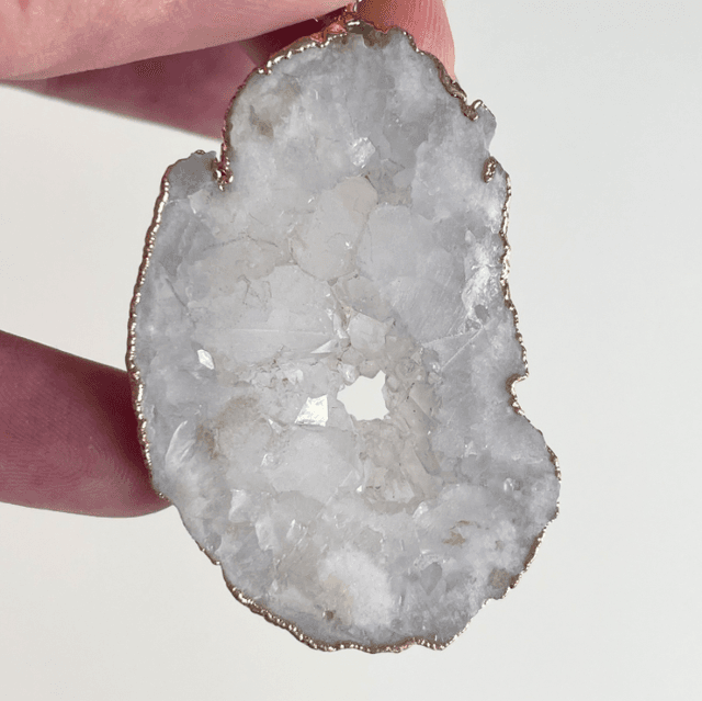 White geode necklace