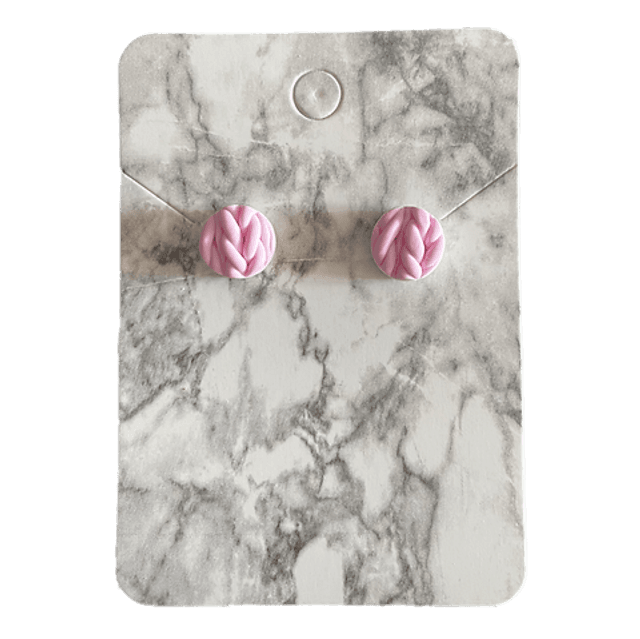 Pink knitted studs