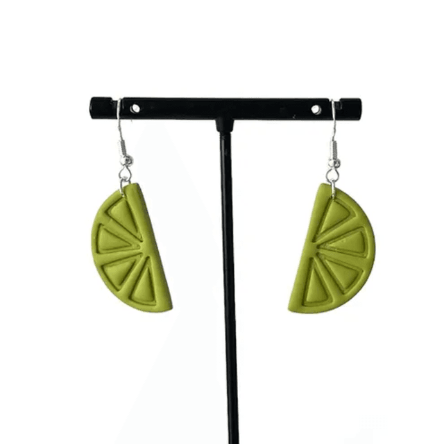 Lime earrings - light green