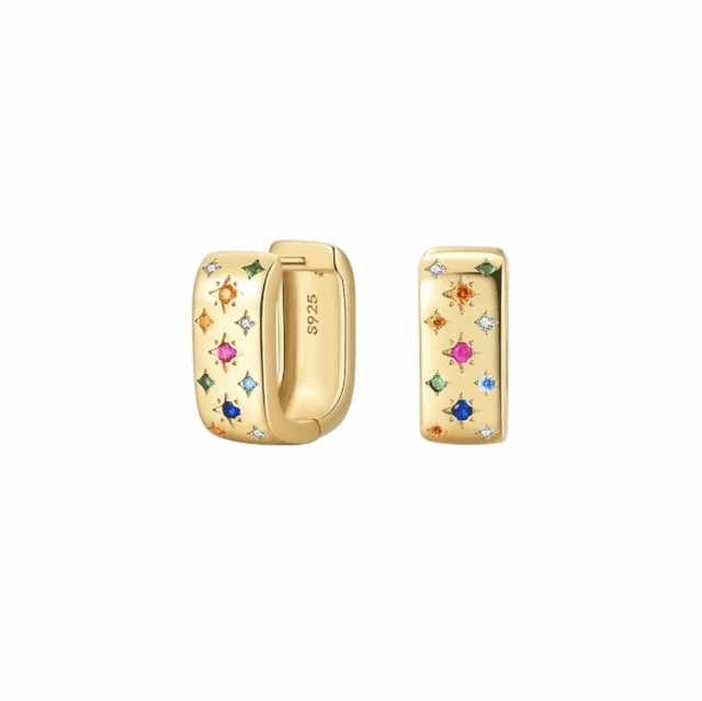 Chunky jewelled hoops