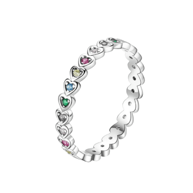 Rainbow heart ring