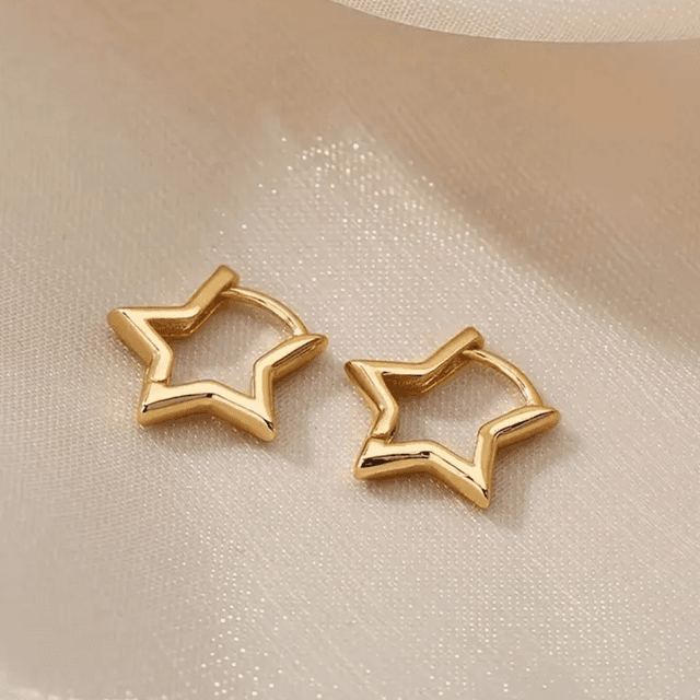 Star huggie hoops - gold