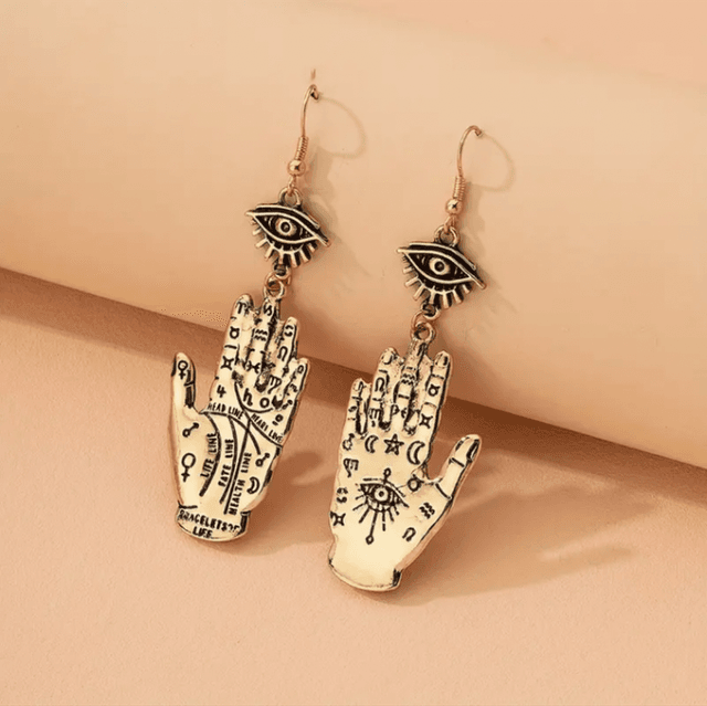 Hand &amp; eye drop earrings