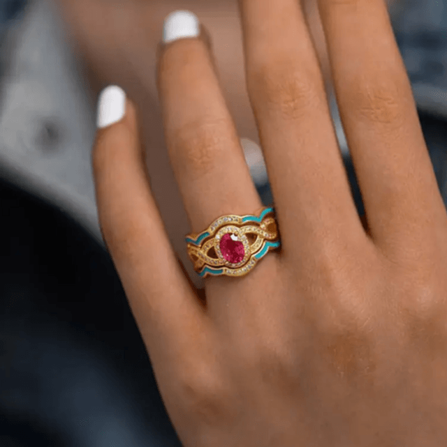 3 piece vintage style ring