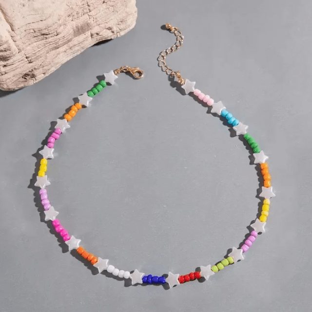 Rainbow hearts & stars necklaces
