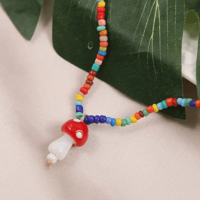 Mushroom toadstool necklace