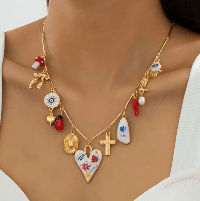 Eclectic charm necklace
