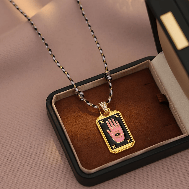 Boho tarot card and eye pendant necklaces