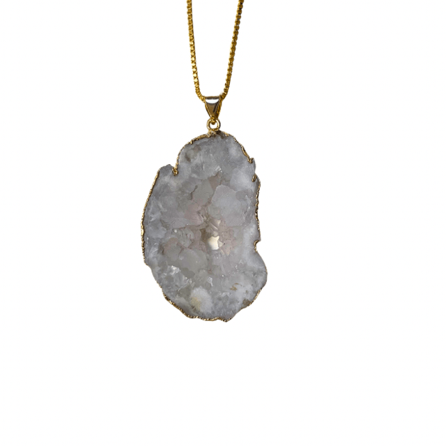 White geode necklace