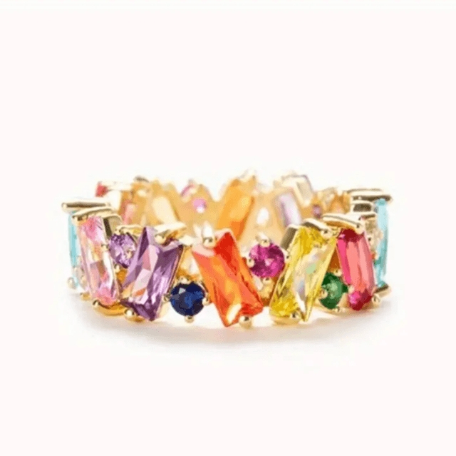 Rainbow gemstone ring