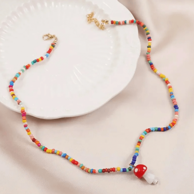 Mushroom toadstool necklace