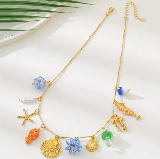 Eclectic sea charm necklace