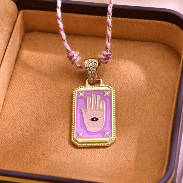 Boho tarot card and eye pendant necklaces